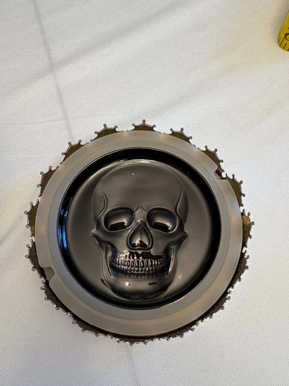 Bath & Body Works Vampire Blood Red Candle with Silver Spiderweb Trim Skull lid - Picture 6 of 6